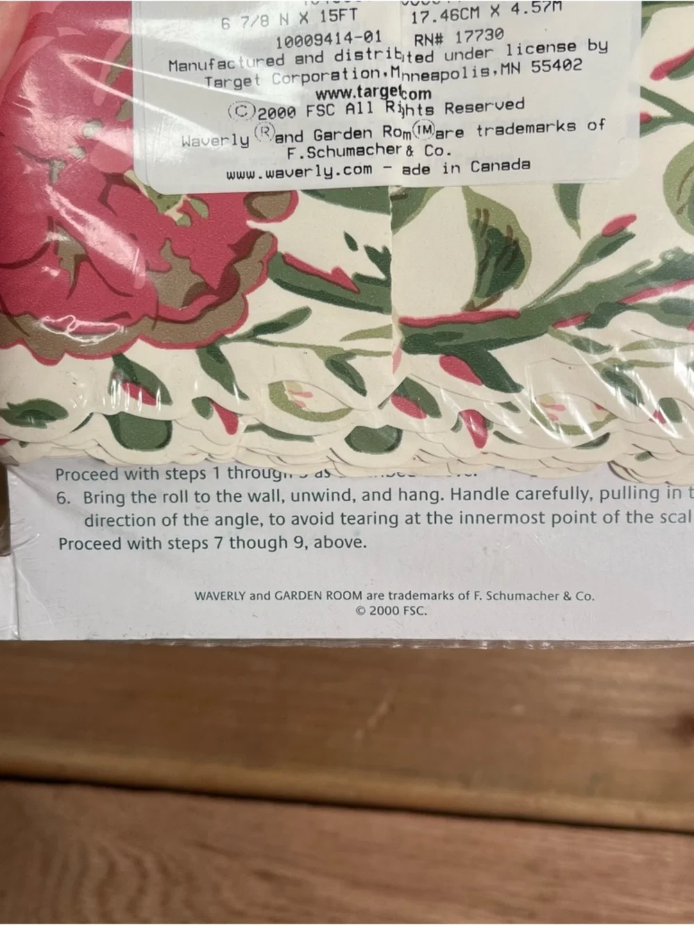 Vintage Waverly Garden Room Georgina Wall Border Pink Floral Cottagecore Chic